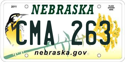 NE license plate CMA263