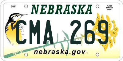 NE license plate CMA269
