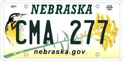 NE license plate CMA277