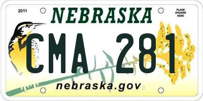 NE license plate CMA281