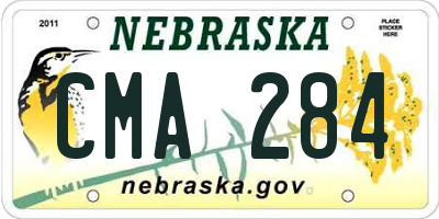 NE license plate CMA284