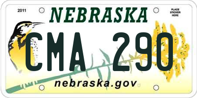 NE license plate CMA290