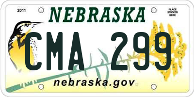 NE license plate CMA299
