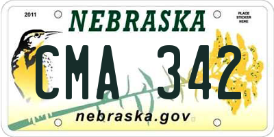 NE license plate CMA342