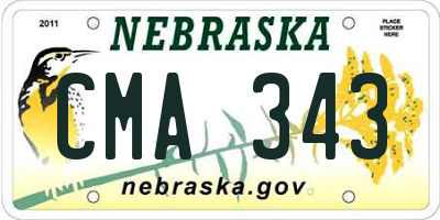 NE license plate CMA343