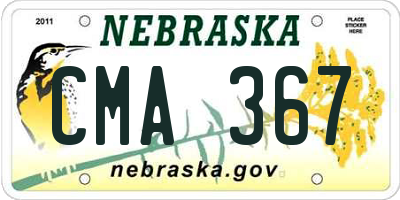 NE license plate CMA367