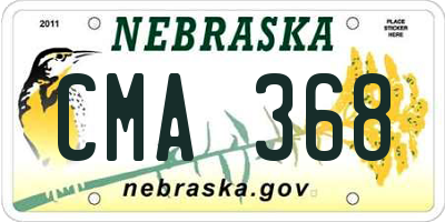 NE license plate CMA368