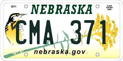 NE license plate CMA371