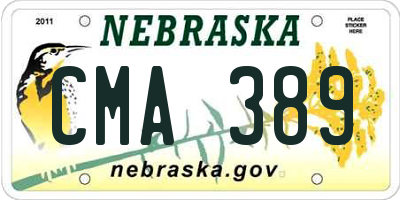 NE license plate CMA389