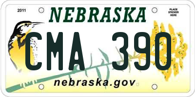 NE license plate CMA390