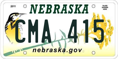 NE license plate CMA415
