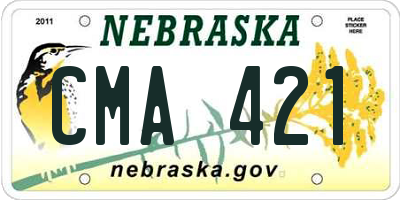 NE license plate CMA421