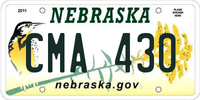 NE license plate CMA430
