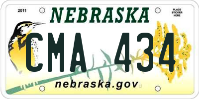 NE license plate CMA434