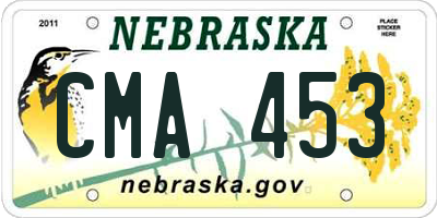 NE license plate CMA453