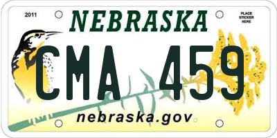 NE license plate CMA459