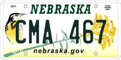 NE license plate CMA467