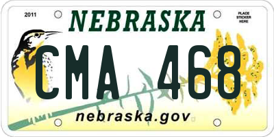 NE license plate CMA468