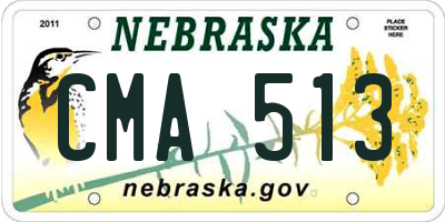 NE license plate CMA513