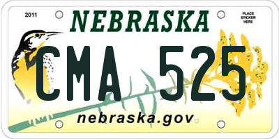 NE license plate CMA525