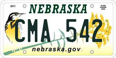 NE license plate CMA542