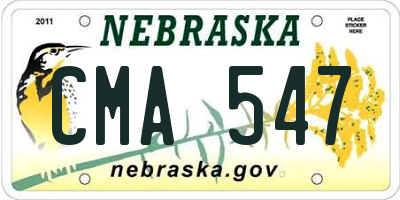 NE license plate CMA547