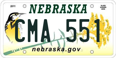 NE license plate CMA551