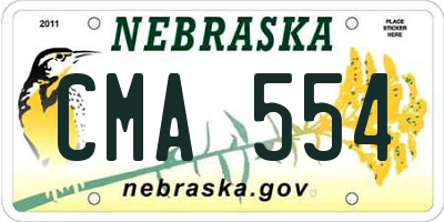 NE license plate CMA554