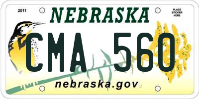 NE license plate CMA560