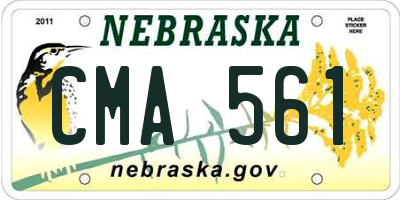 NE license plate CMA561