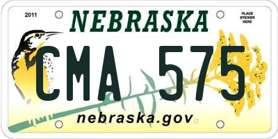 NE license plate CMA575