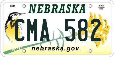 NE license plate CMA582