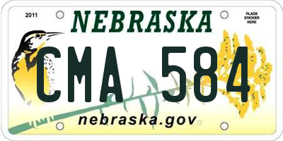 NE license plate CMA584