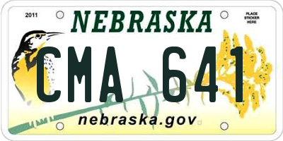 NE license plate CMA641