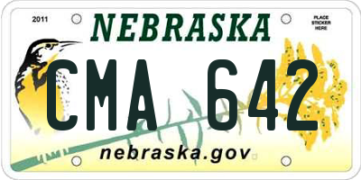 NE license plate CMA642