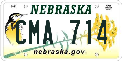 NE license plate CMA714