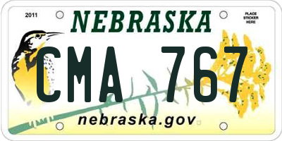 NE license plate CMA767