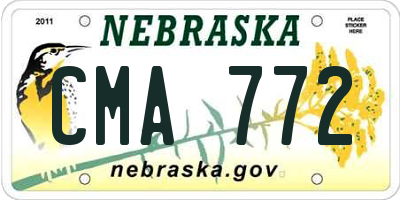 NE license plate CMA772
