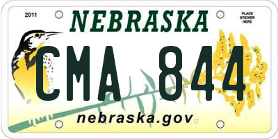 NE license plate CMA844