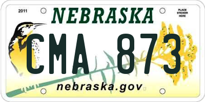 NE license plate CMA873