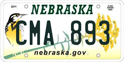 NE license plate CMA893