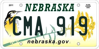 NE license plate CMA919