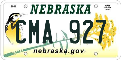 NE license plate CMA927