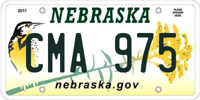NE license plate CMA975