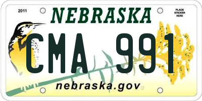 NE license plate CMA991
