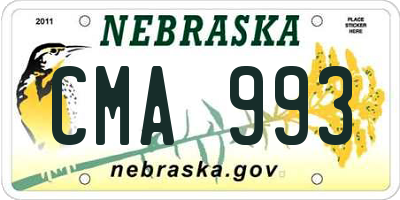 NE license plate CMA993