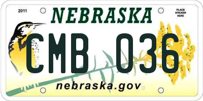 NE license plate CMB036