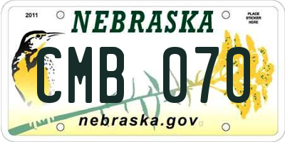 NE license plate CMB070