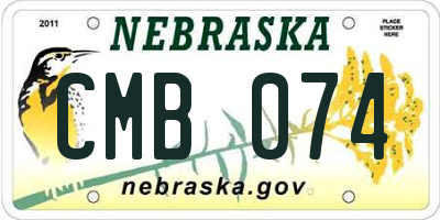 NE license plate CMB074