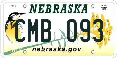 NE license plate CMB093
